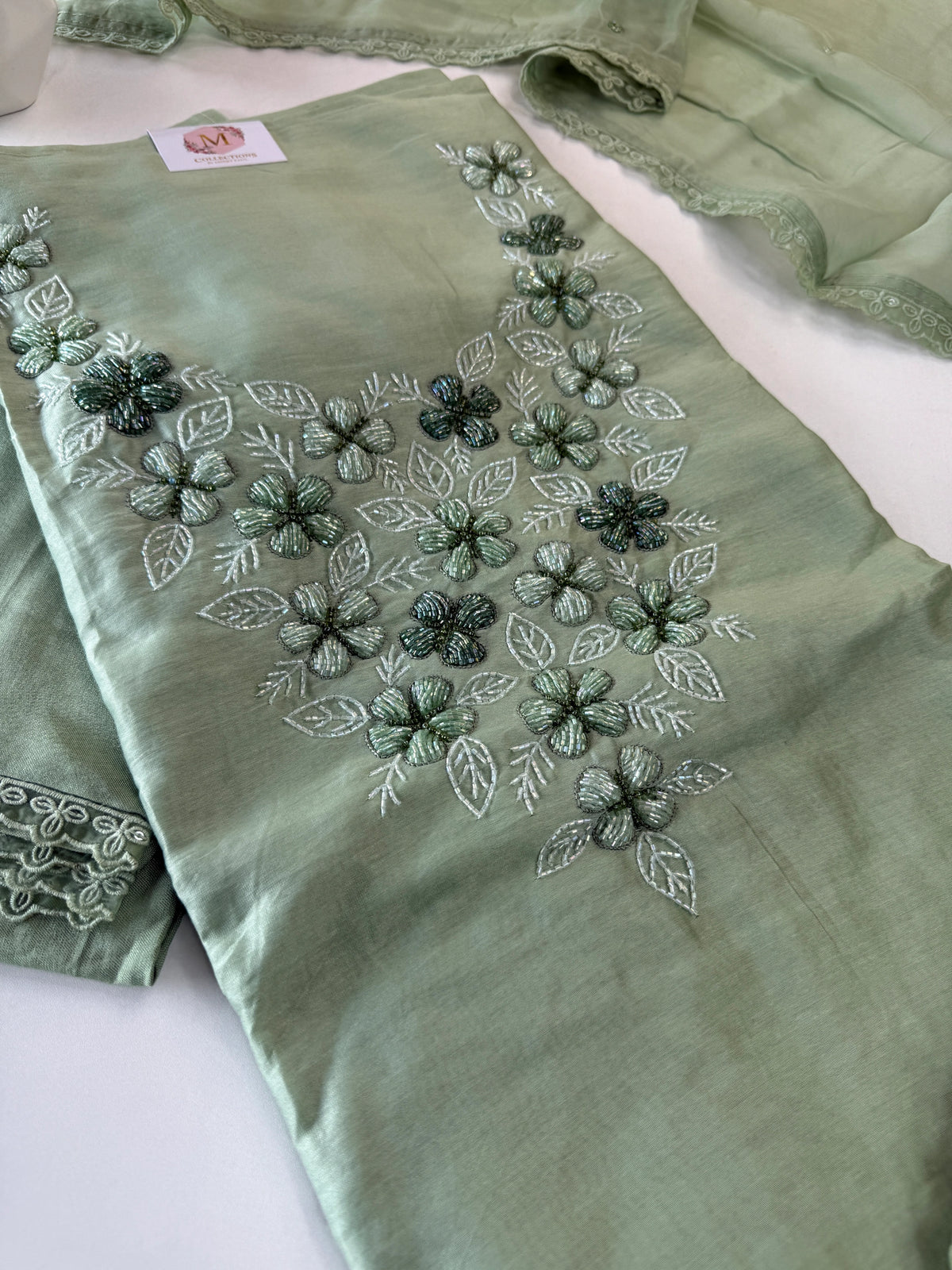 Chanderi silk unstitched salwar set / NC112