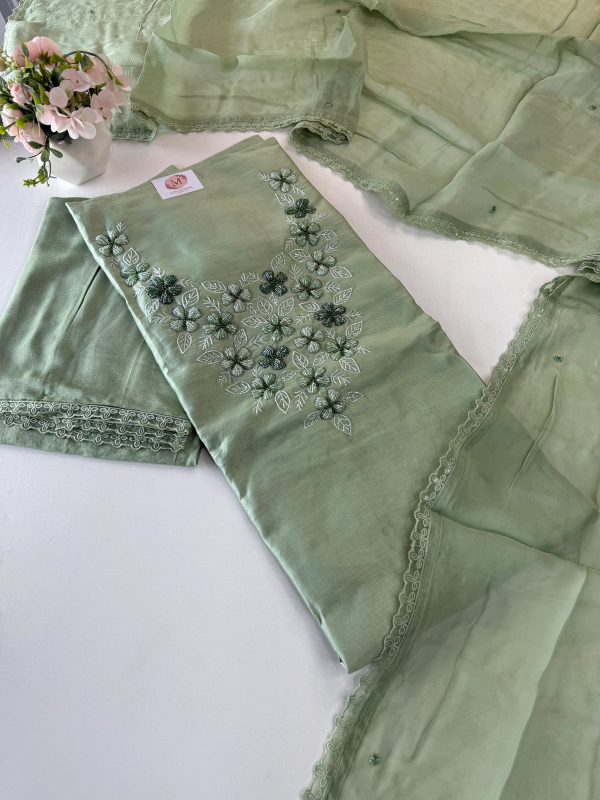 Chanderi silk unstitched salwar set / NC112