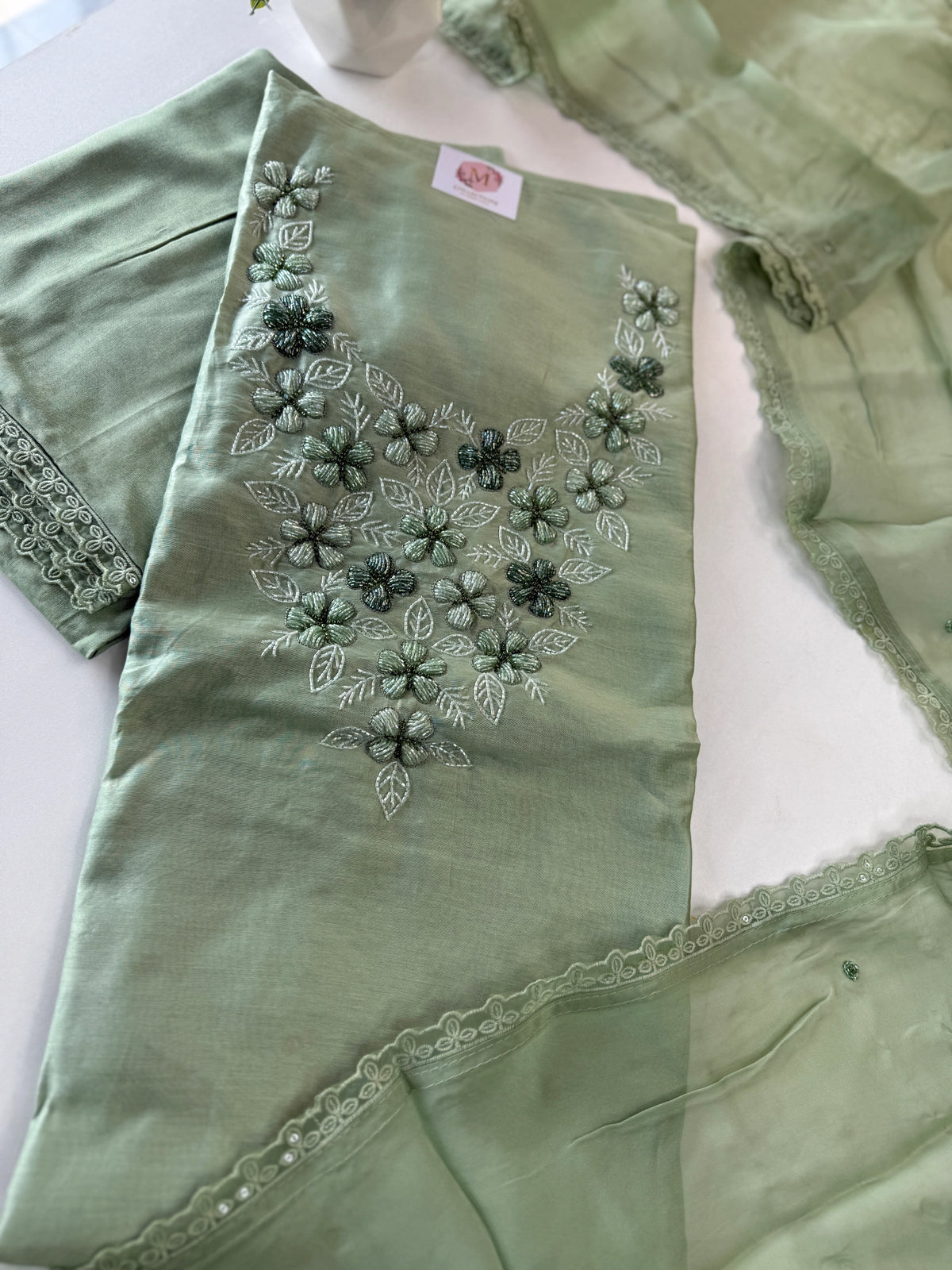 Chanderi silk unstitched salwar set / NC112