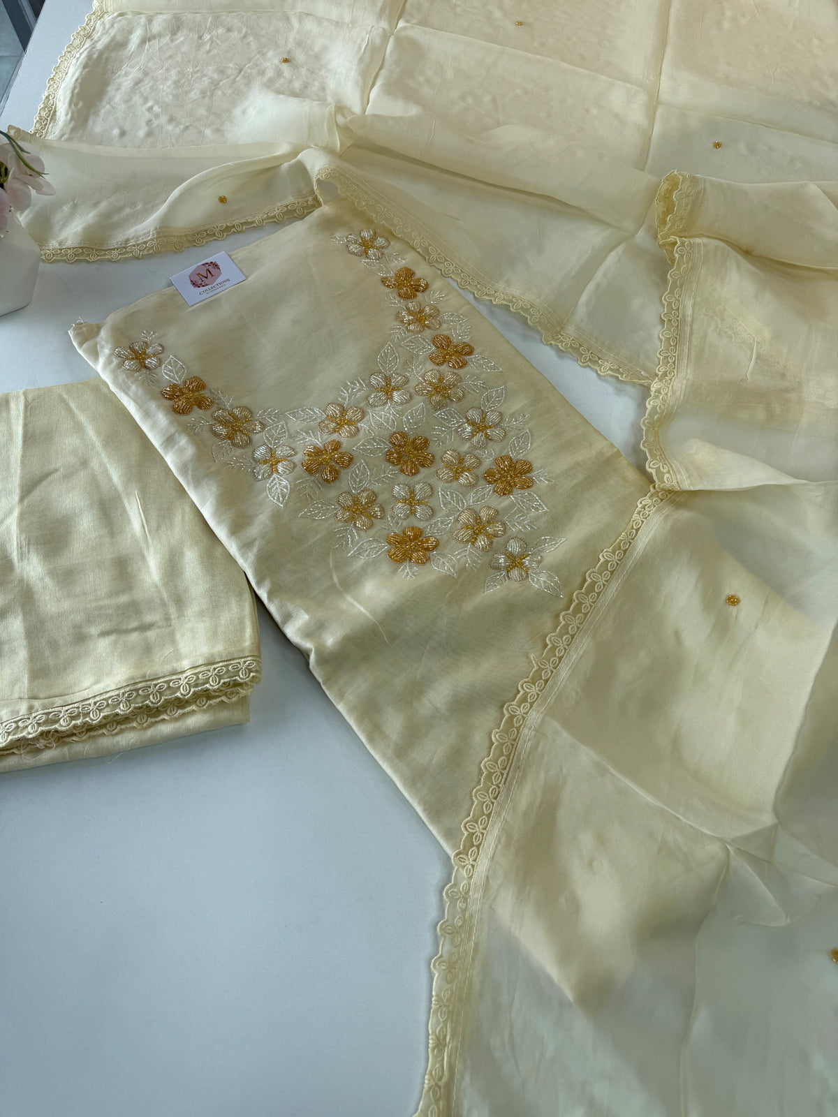 Chanderi silk unstitched salwar set / NC112