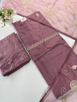 Pure Chanderi unstitched salwar set /NC117