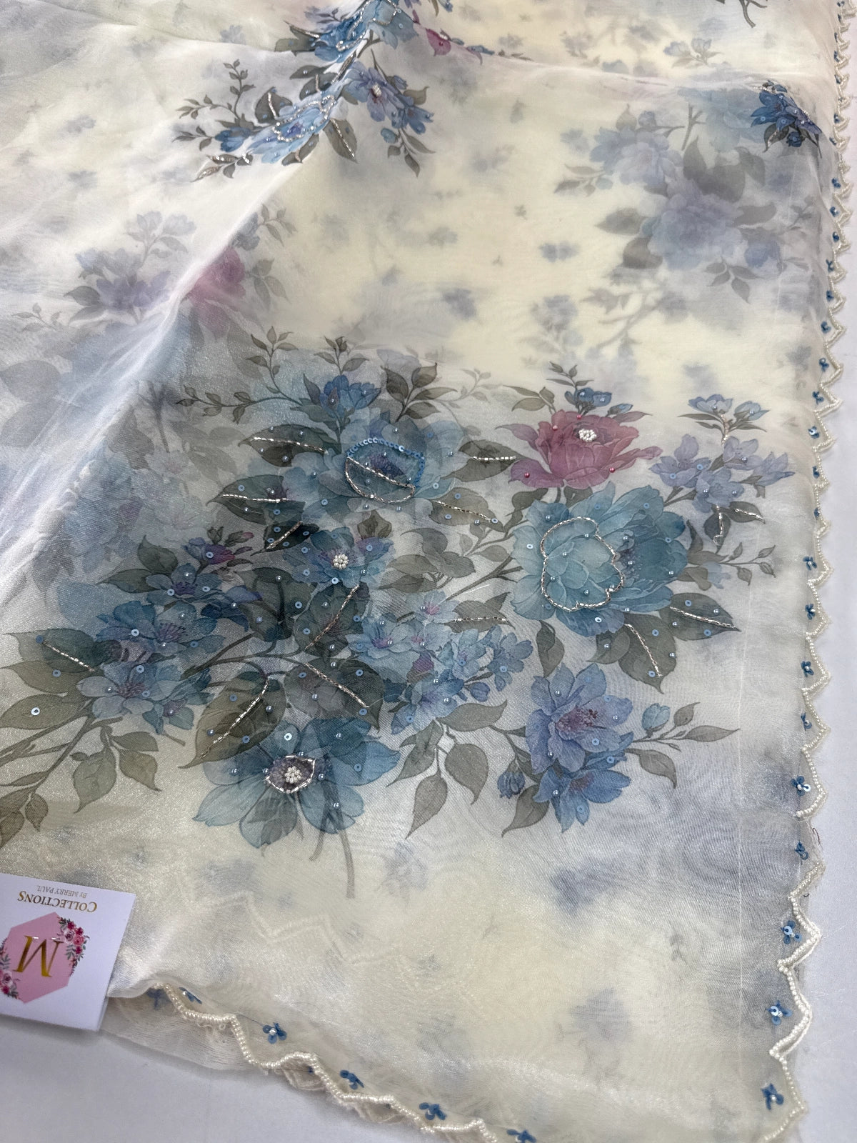 Glass Organza Saree/ 5409