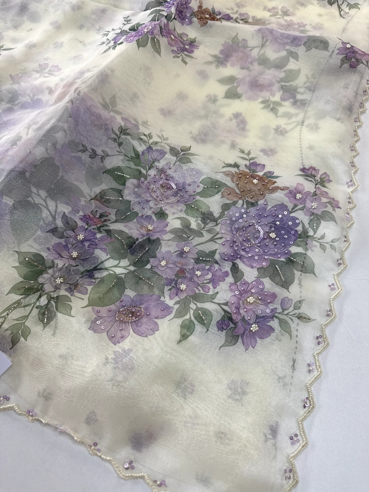 Glass Organza Saree/ 5409