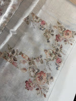 Tissue linen blend saree/ C21562