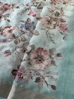 Tissue linen blend saree/ C21562