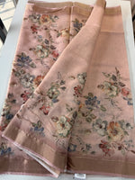 Tissue linen blend saree/ C21562