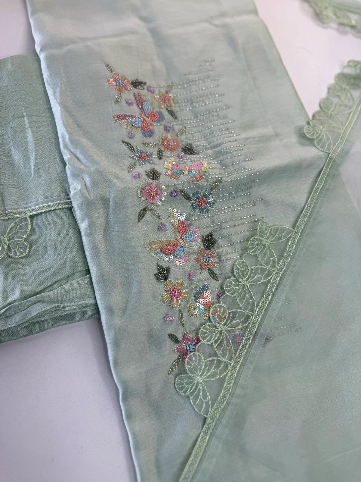 Pure Chanderi silk unstitched salwar set/ U5476