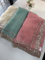 Glass Organza Saree/ AP112