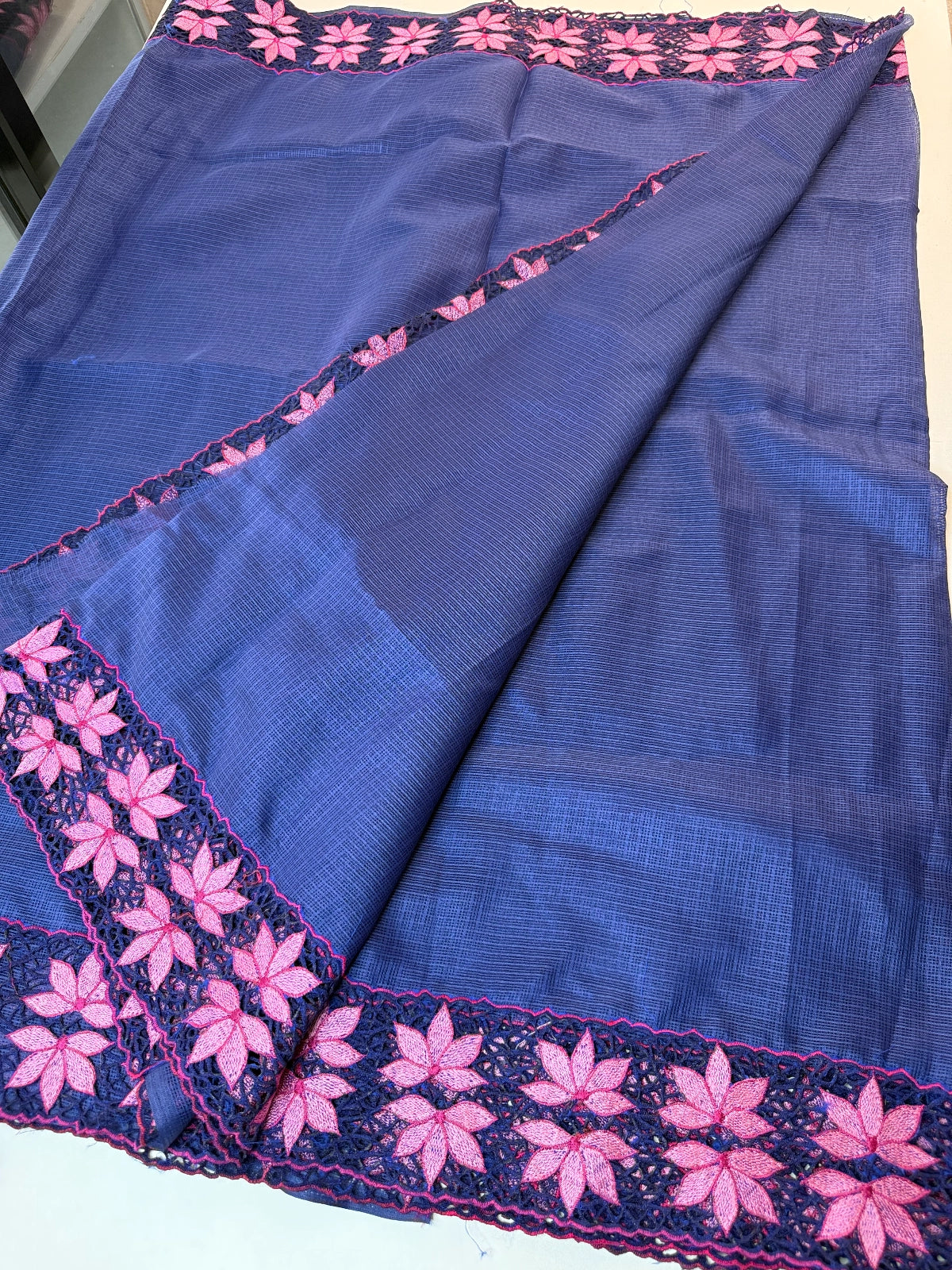 Silky kotta cutwork saree / NP04