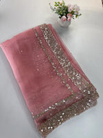 Glass Organza Saree/ AP112