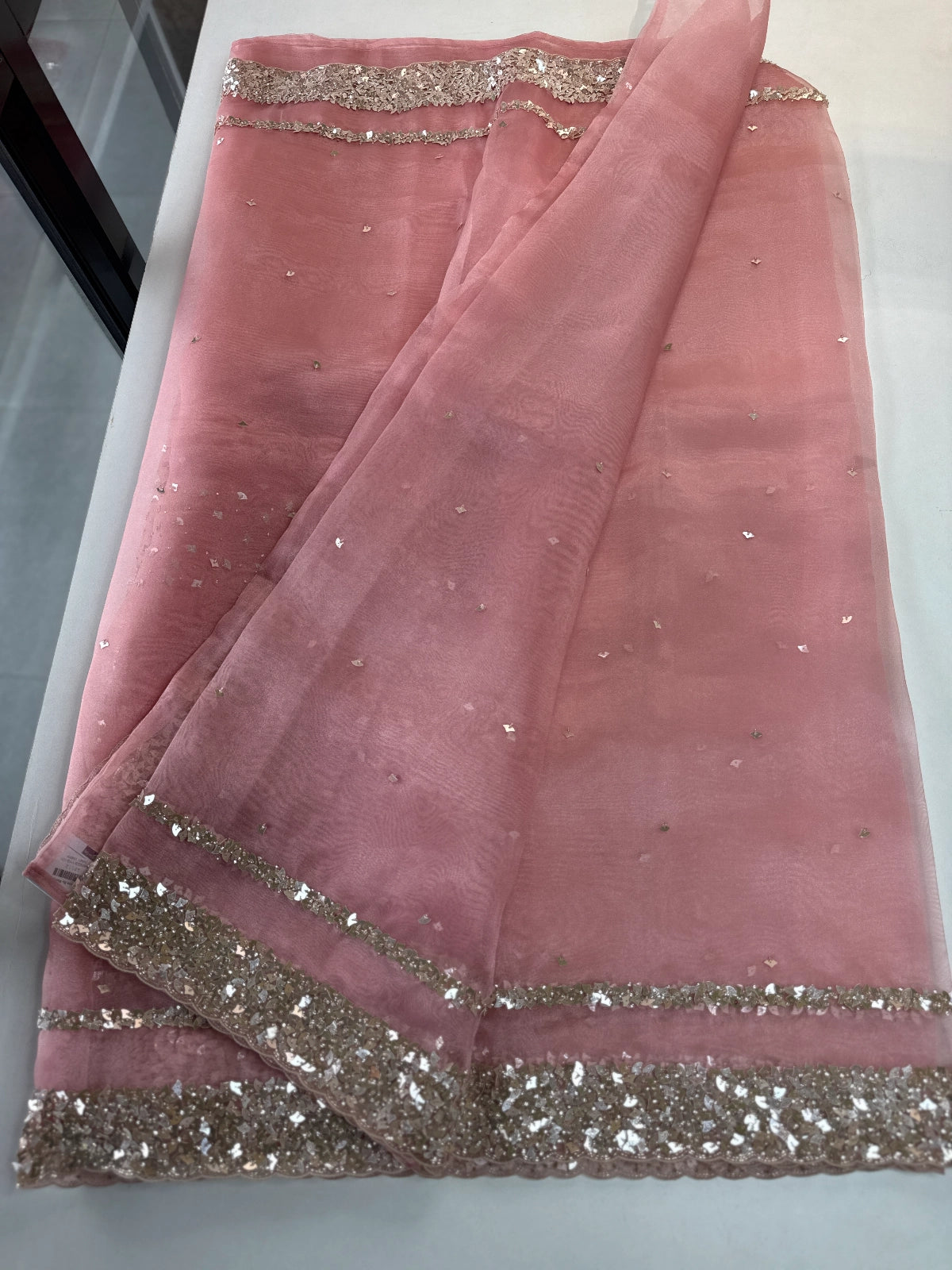 Glass Organza Saree/ AP112
