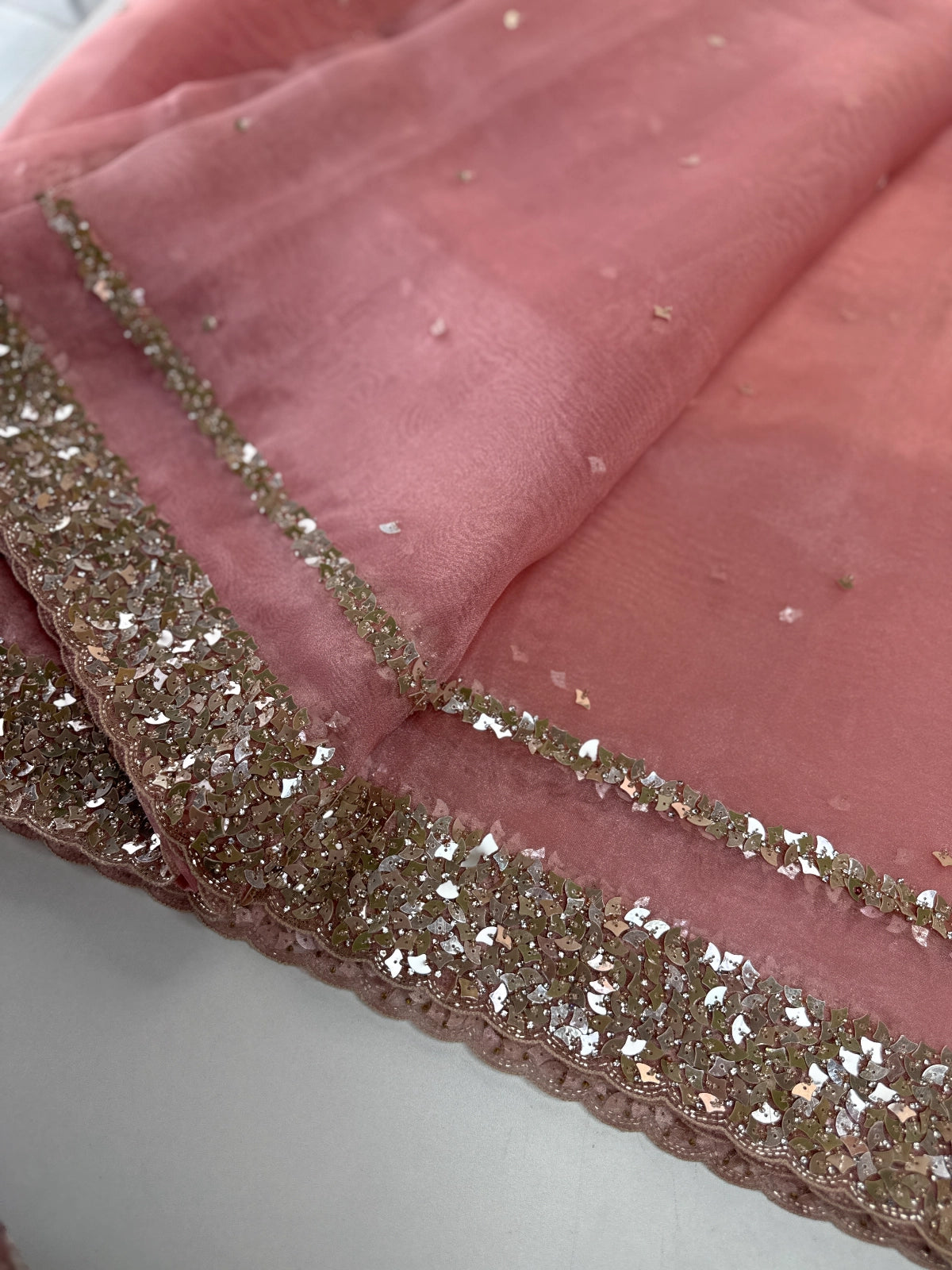 Glass Organza Saree/ AP112