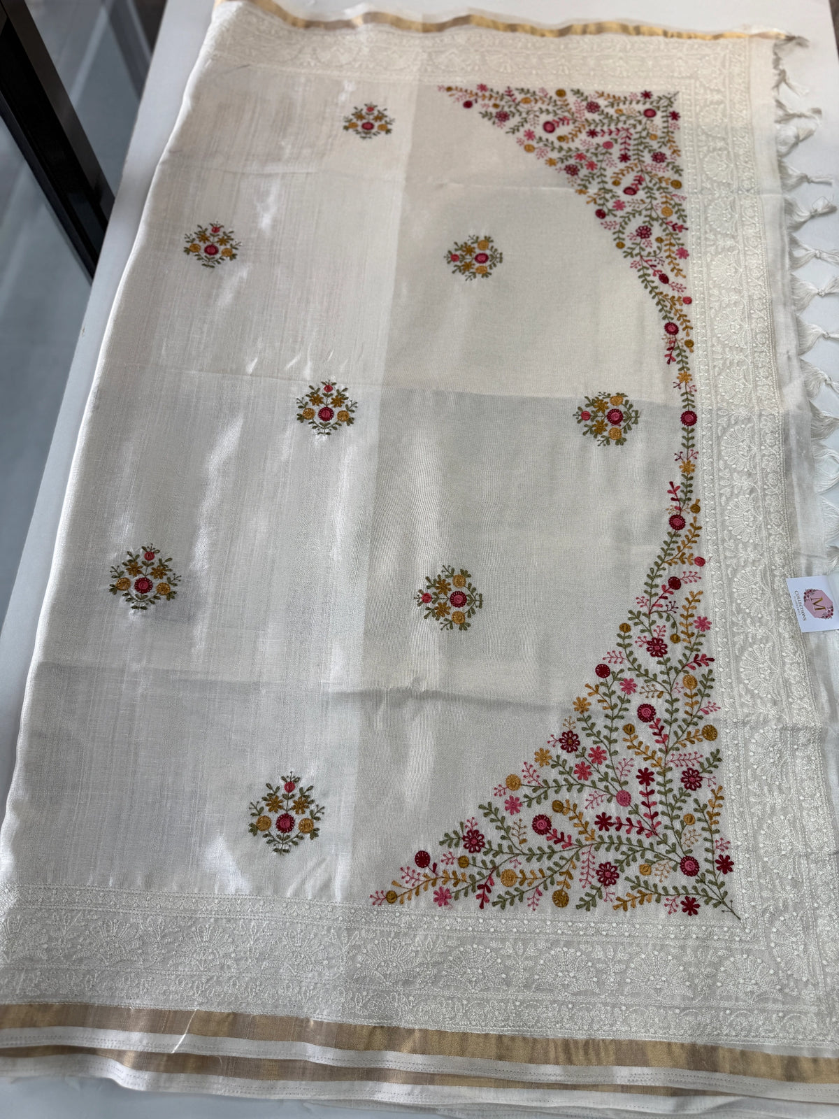 Tissue linen Saree/ 610A