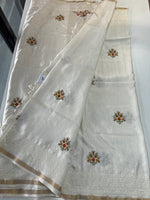 Tissue linen Saree/ 610A