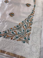 Tissue linen Saree/ 610A