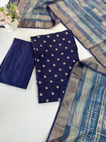 Unstitched salwar set in soft semi silk /U4664
