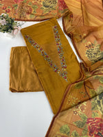 Chanderi silk unstitched salwar set /U4733