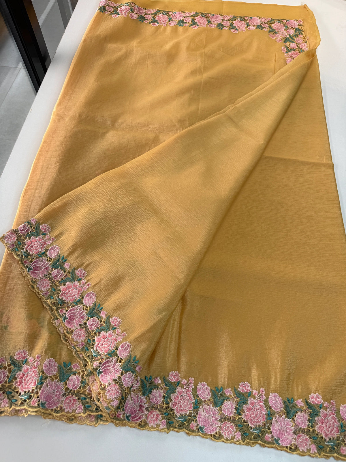 Crushed crape saree / SA7960