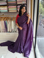 Crushed crape saree / HW076