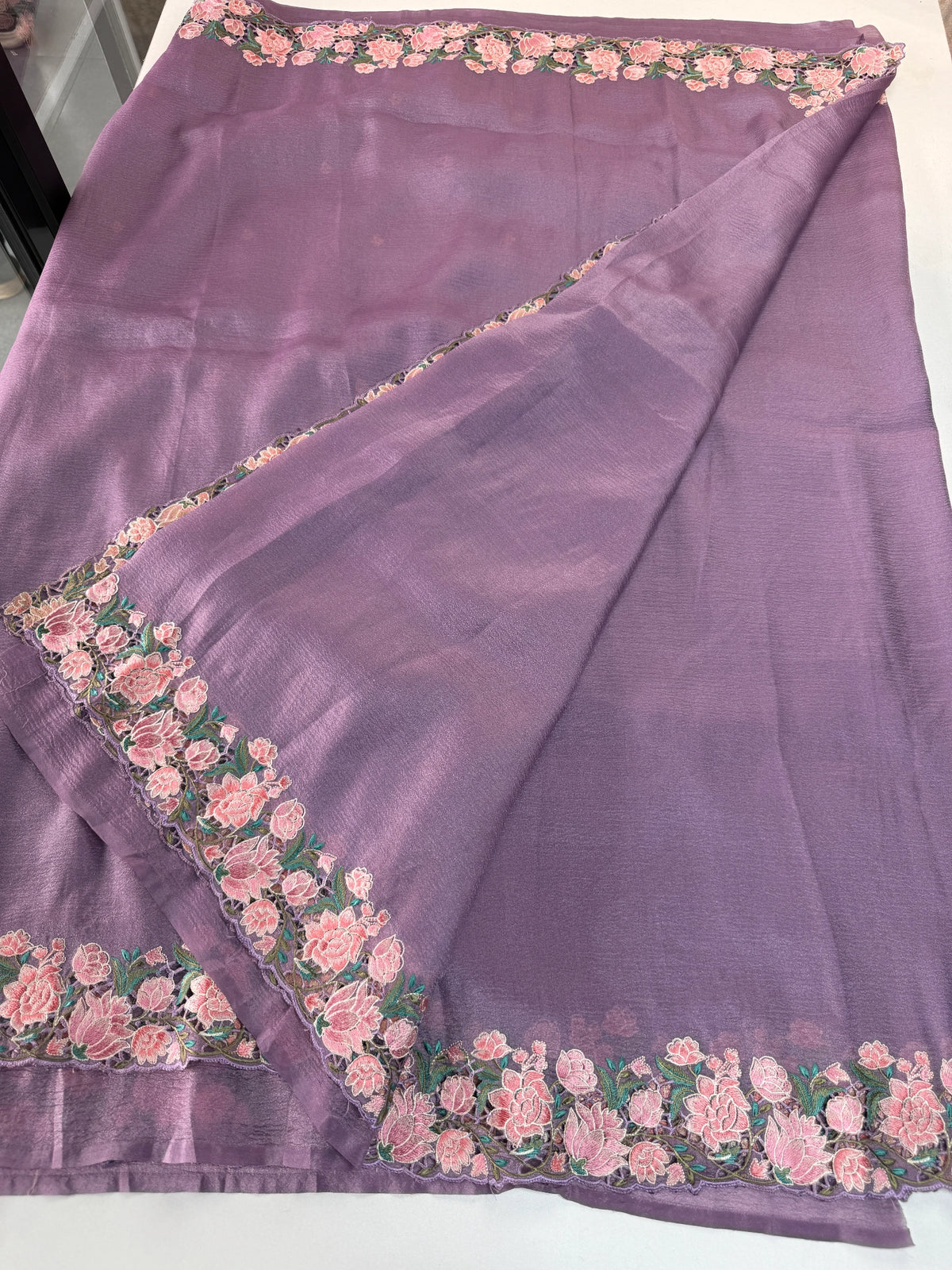 Crushed crape saree / SA7960