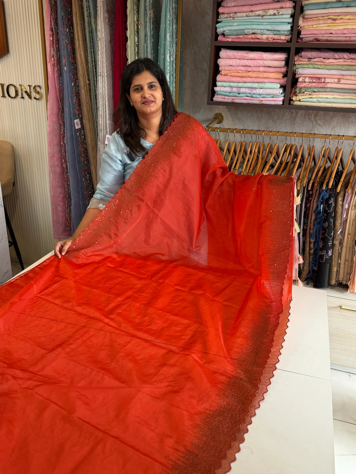 Soft organza saree/ CW296