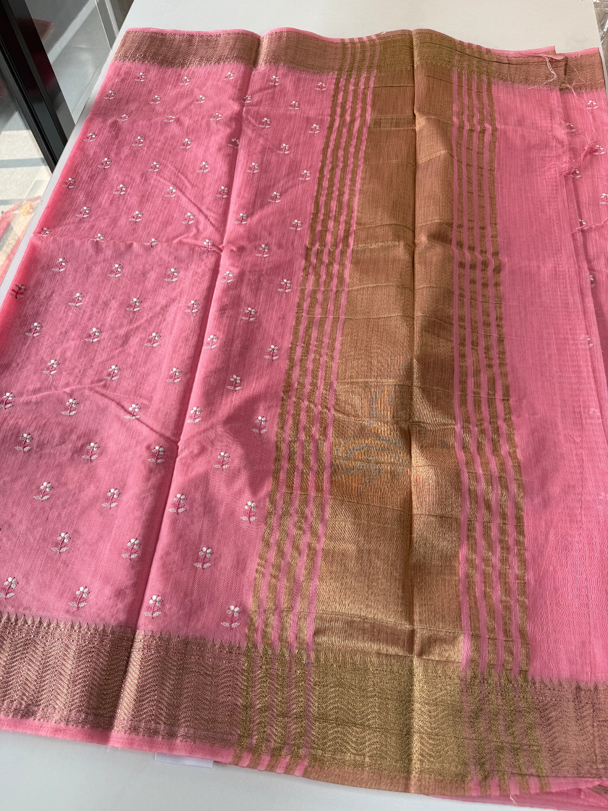 Slub Silk Saree / LEM54