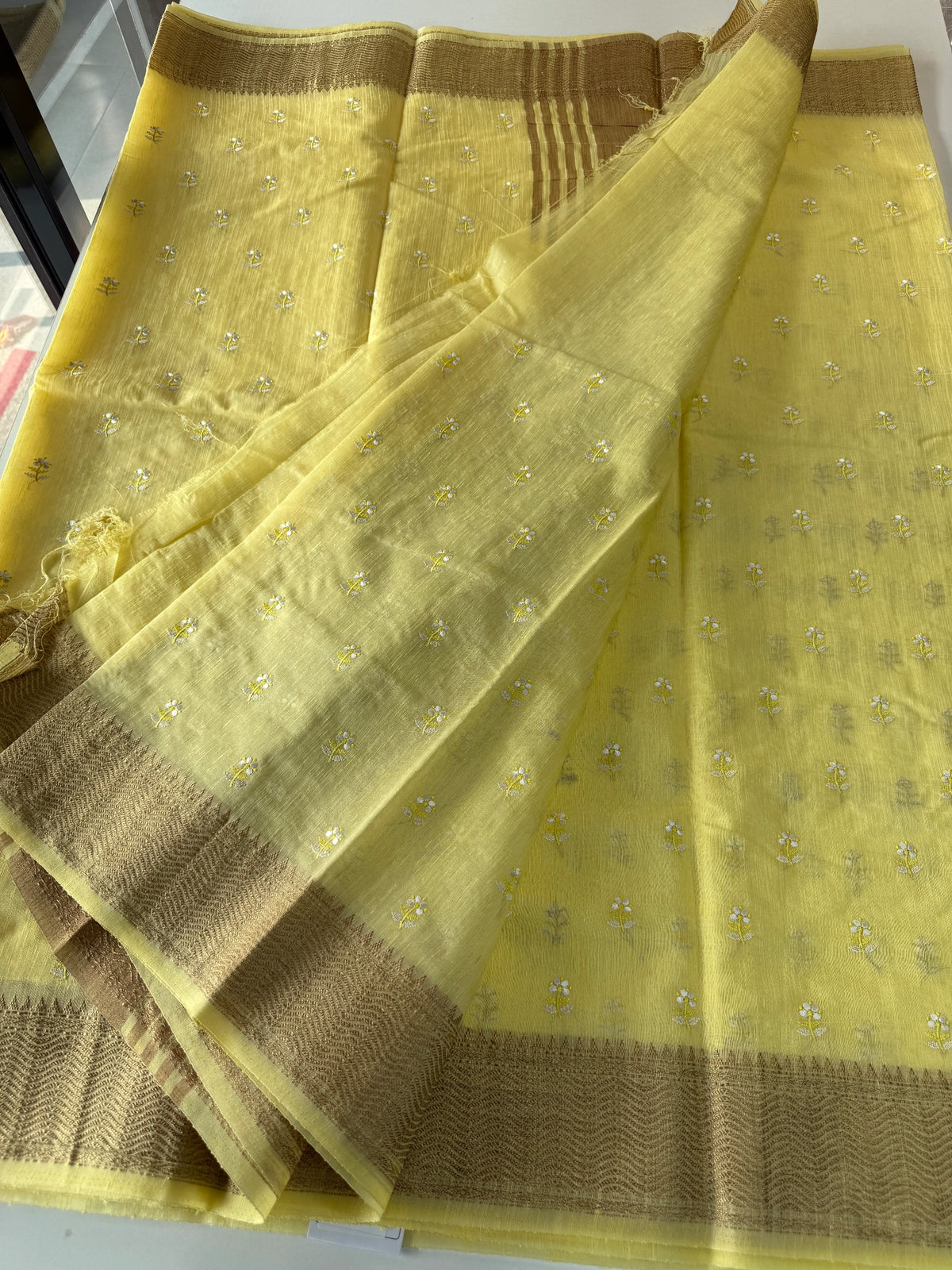 Slub Silk Saree / LEM54