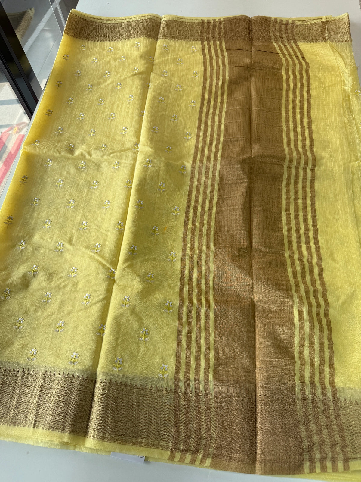 Slub Silk Saree / LEM54