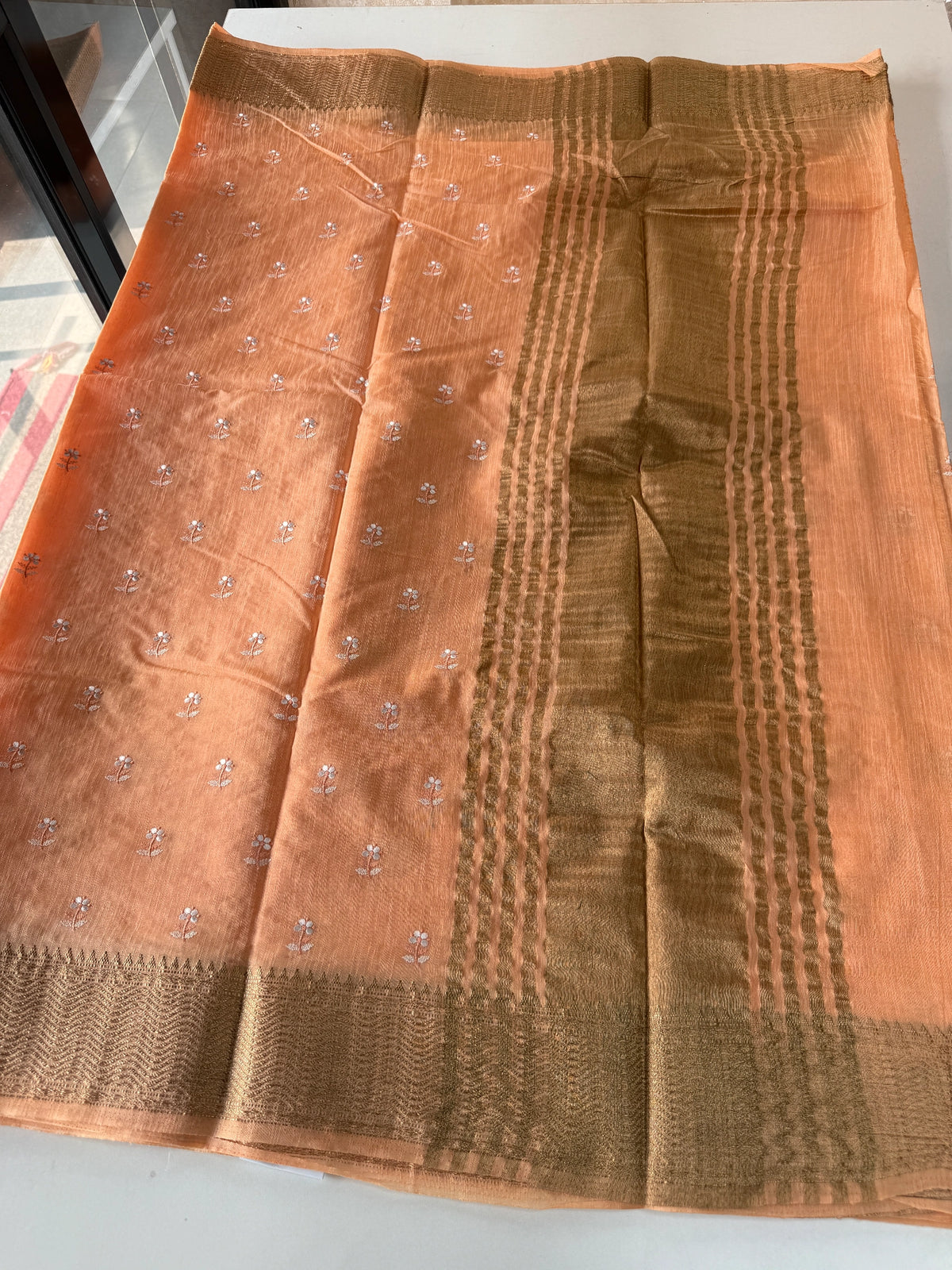 Slub Silk Saree / LEM54