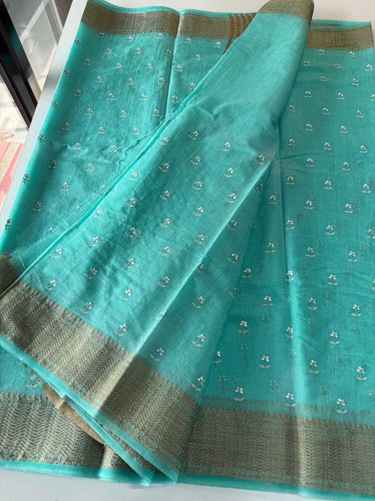 Slub Silk Saree / LEM54