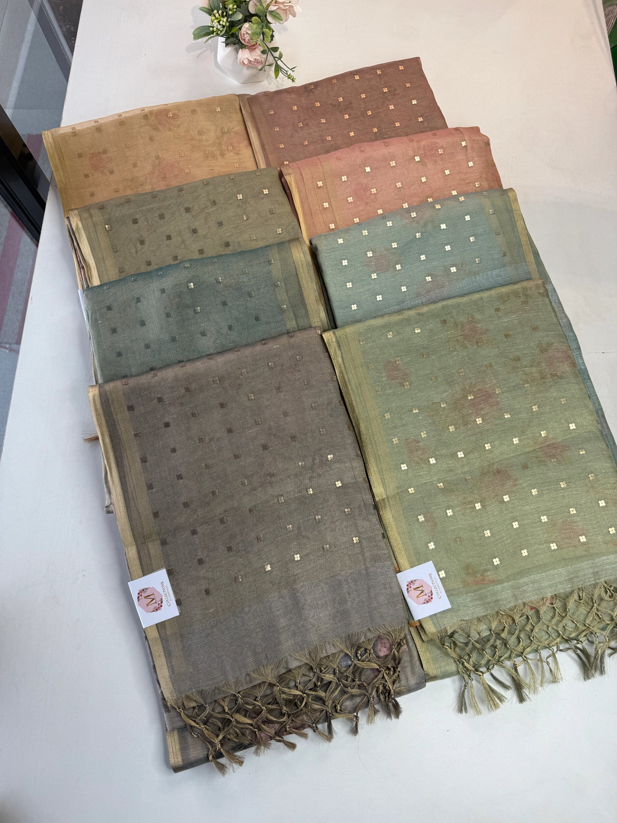 Tissue linen Blend Saree/ GDF11