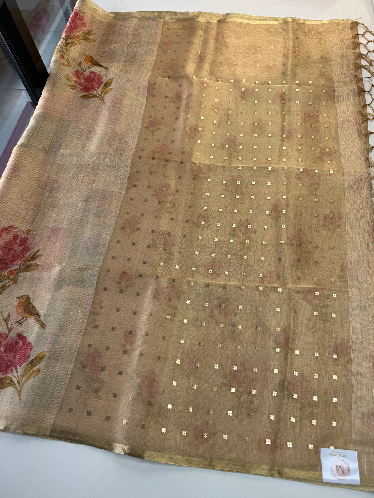 Tissue linen Blend Saree/ GDF11