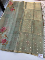 Tissue linen Blend Saree/ GDF11