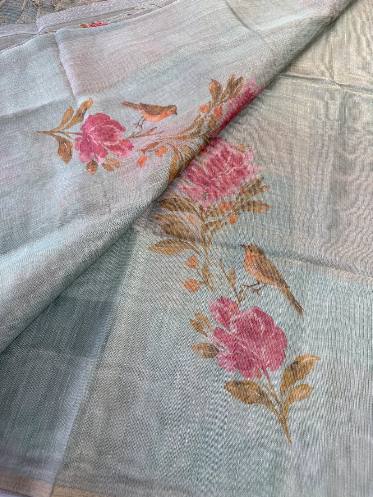 Tissue linen Blend Saree/ GDF11