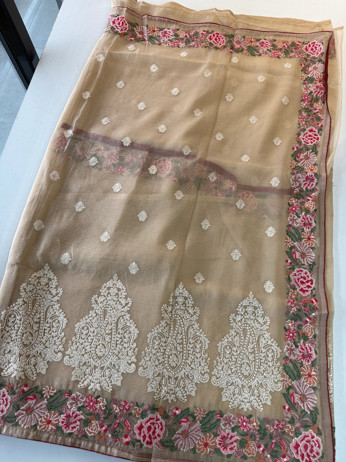 Crushed Premium crape saree/ SC222