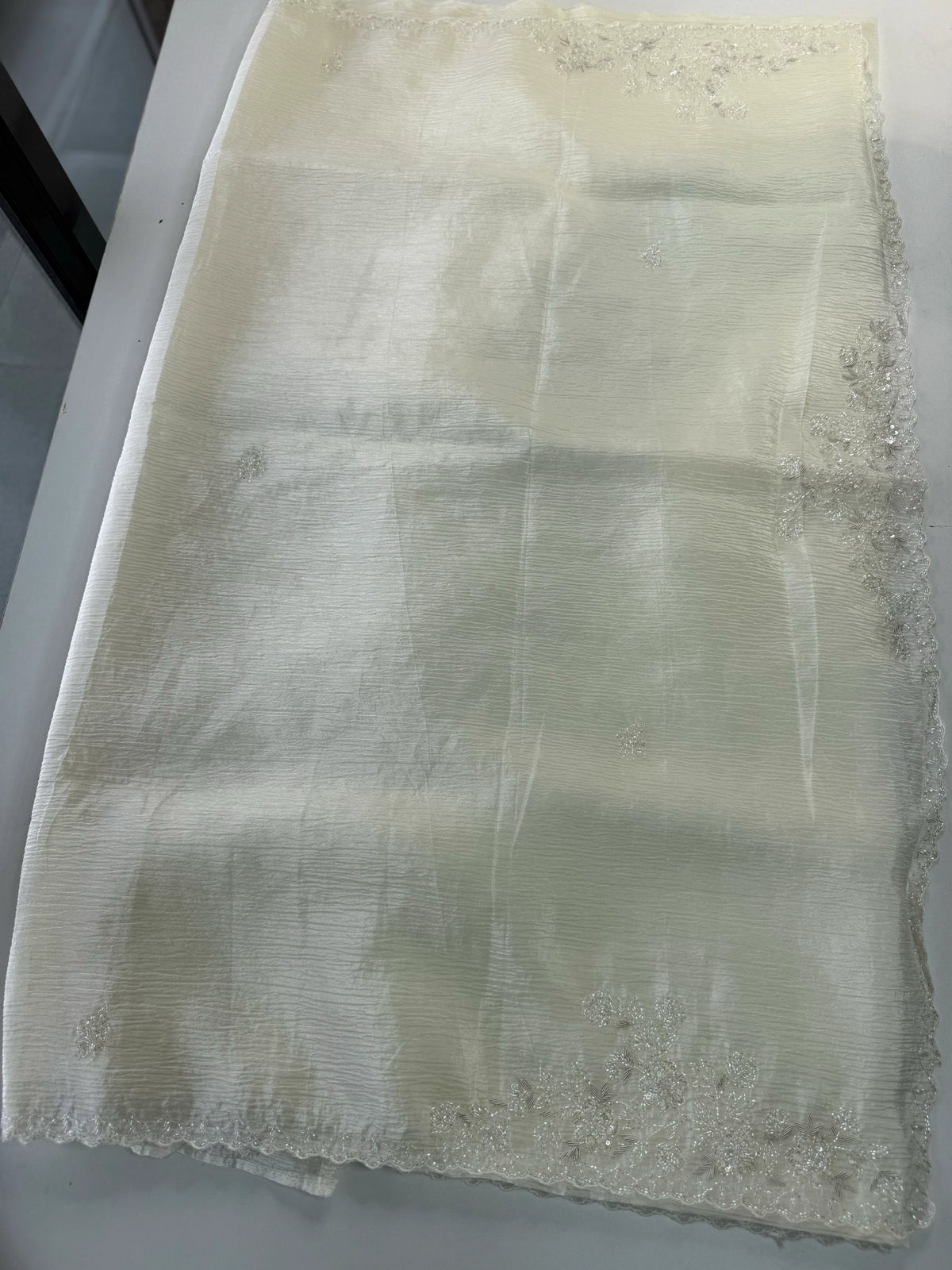 Crushed crape saree/ HW317