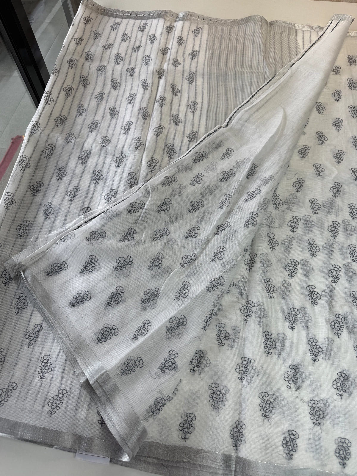 Linen Cotton saree/LKE25