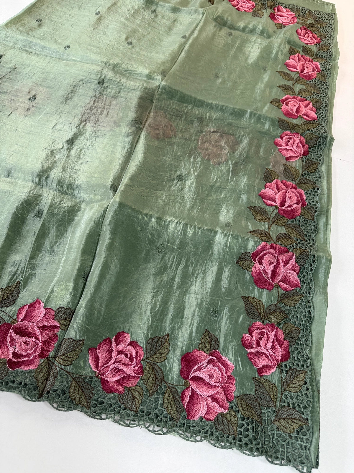 Crushed Oragnza Saree / SC8129