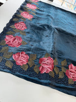 Crushed Oragnza Saree / SC8129