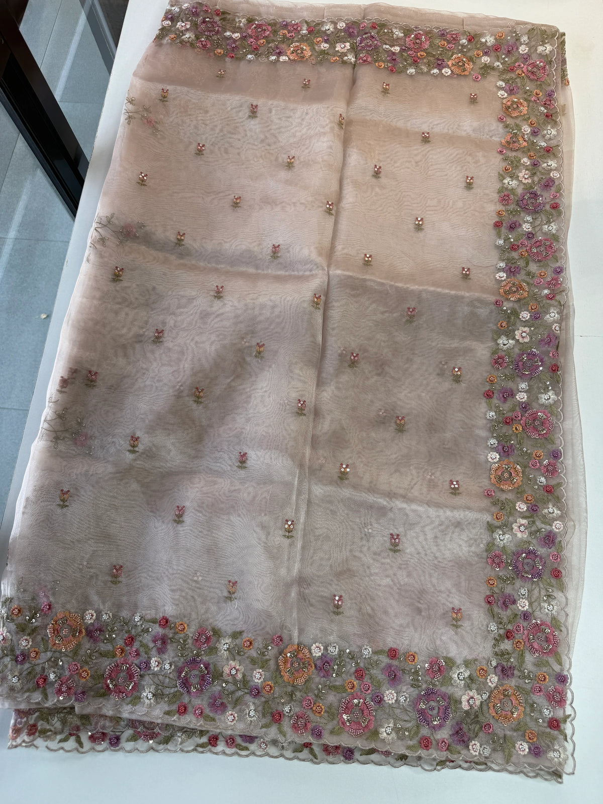 Glass Organza Saree/ WP967