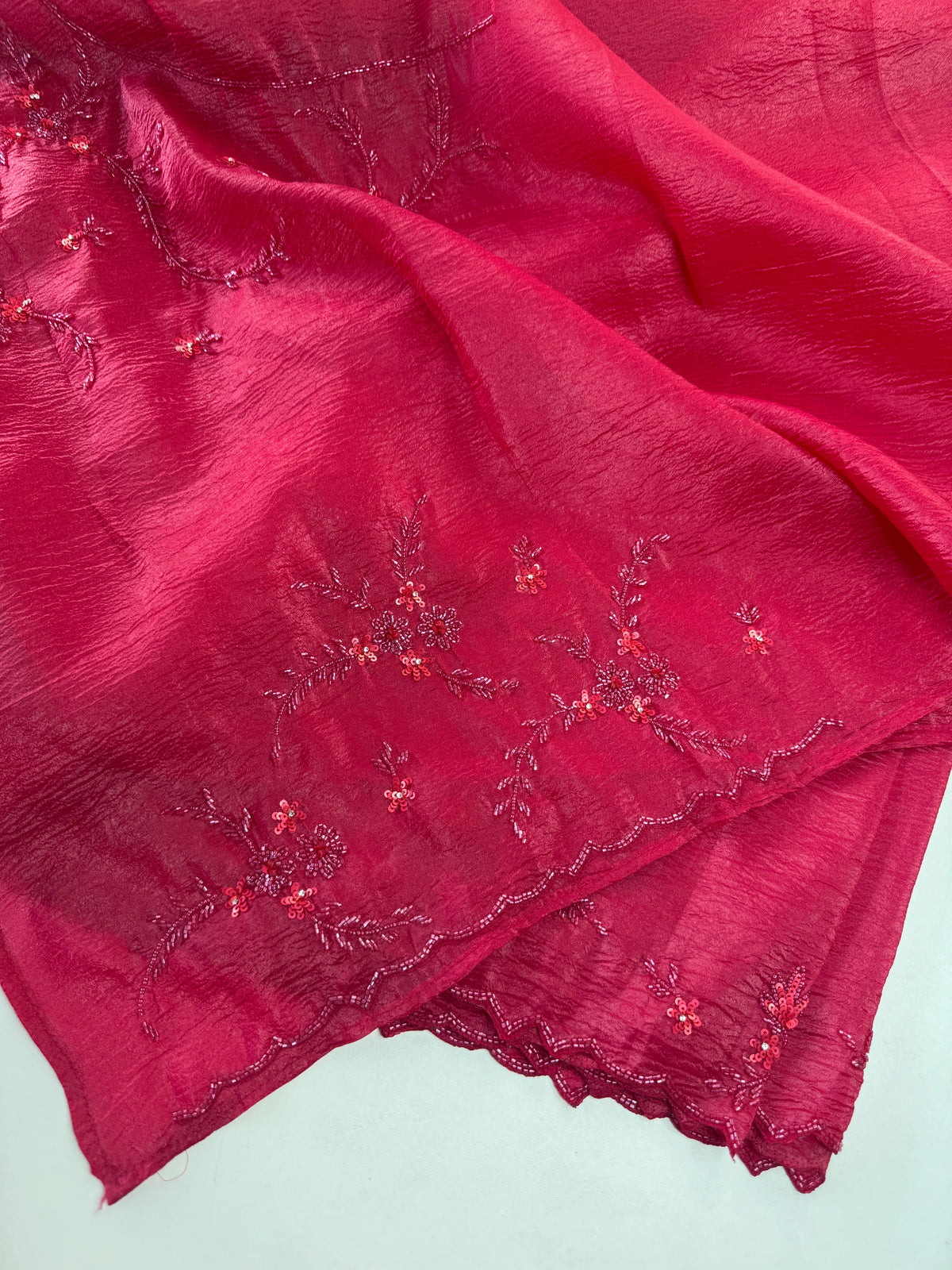 Crushed crape saree/HW324
