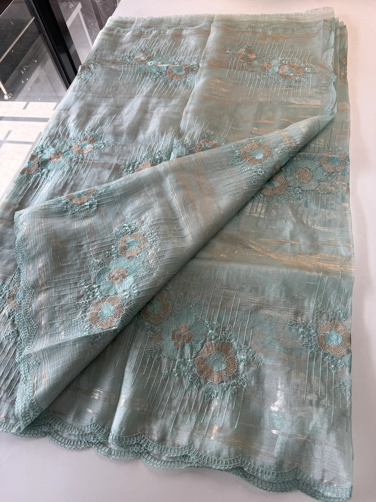 Organza foil blended Saree/ CW866