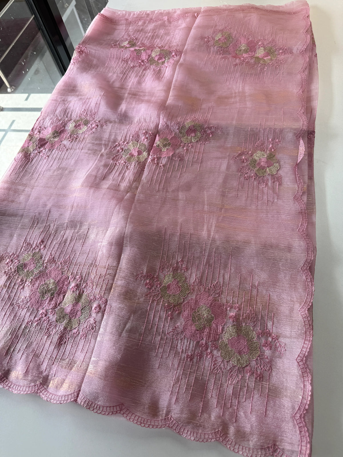 Organza foil blended Saree/ CW866