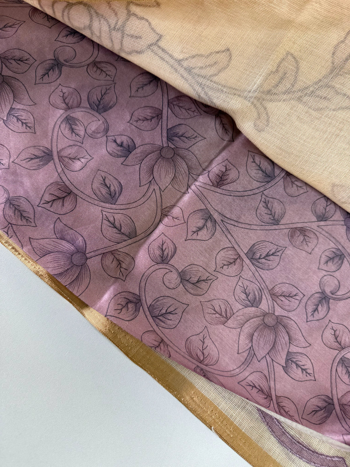 Tissue linen blend saree /SR580