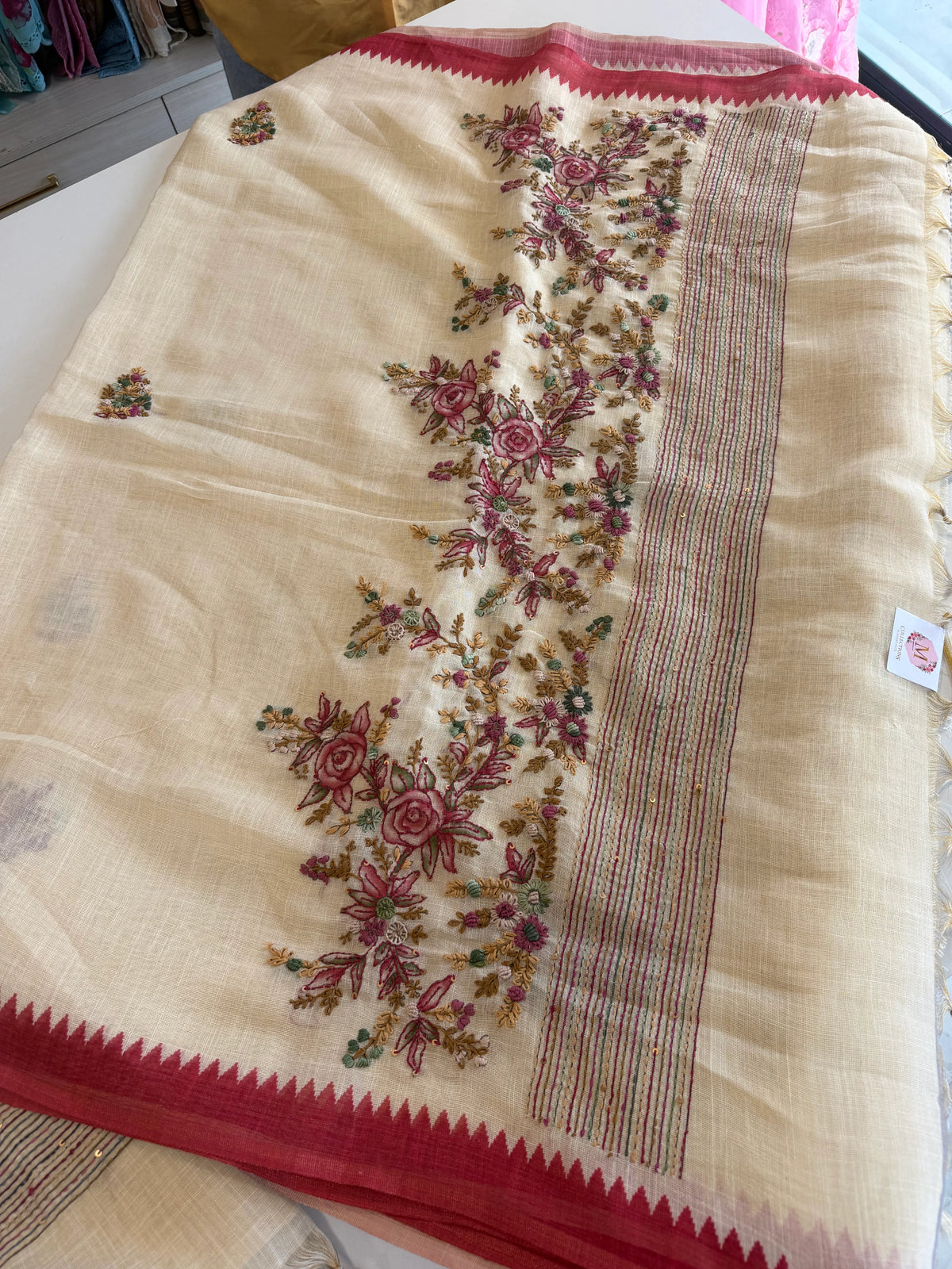 Linen Tissue Saree/ 1671