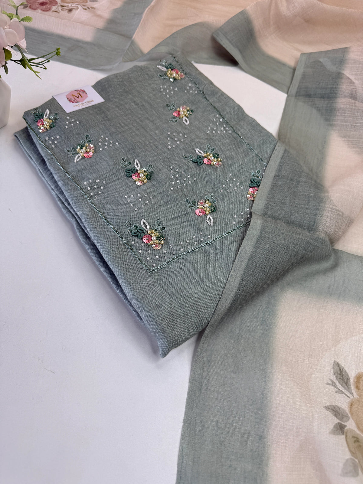 Linen unstitched salwar set /NC170