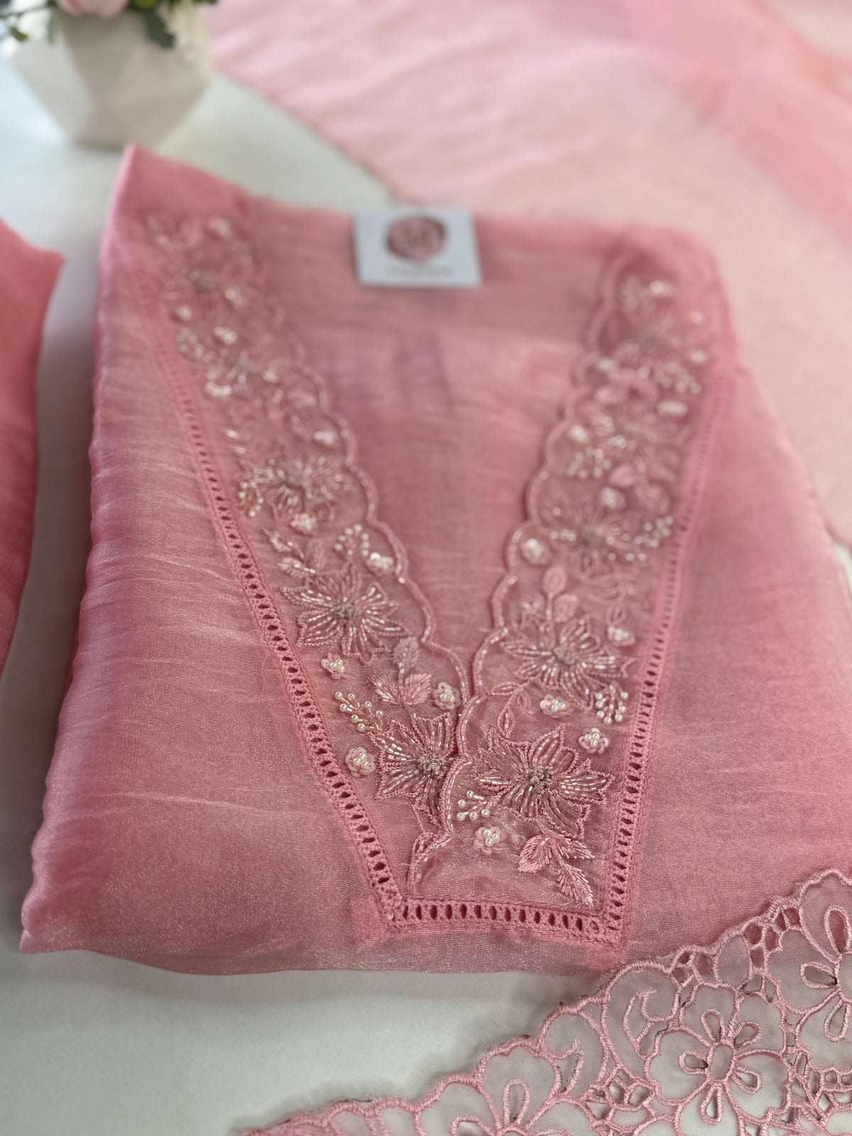 Organza unstitched salwar set / NC160