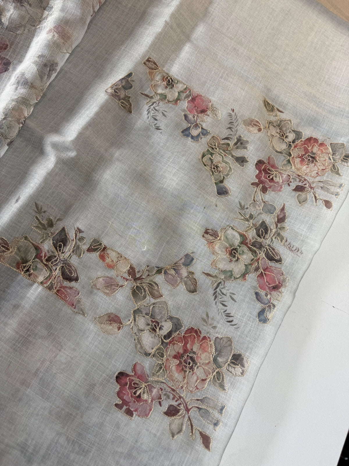 Tissue linen blend saree/ C21562