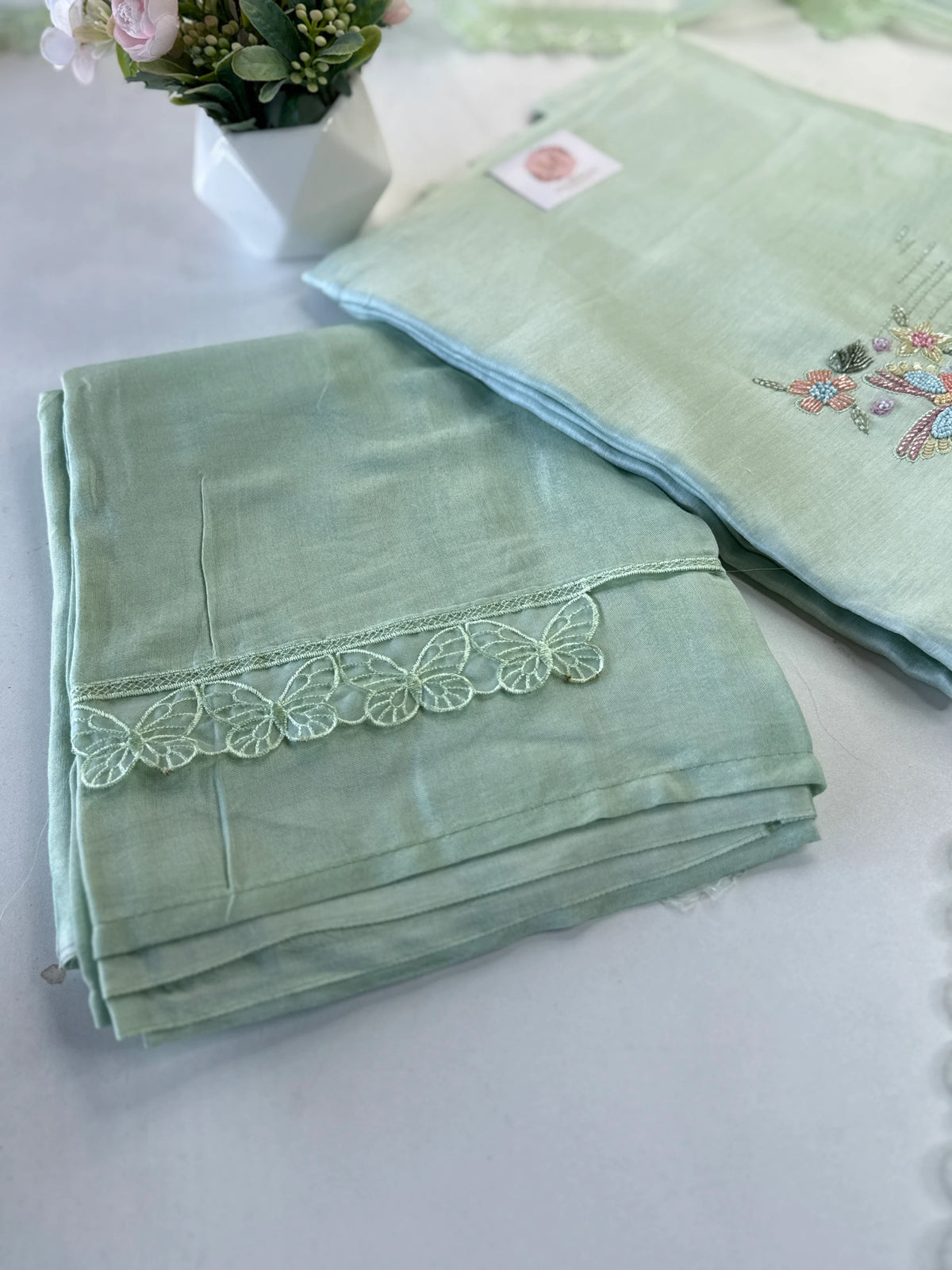 Pure Chanderi silk unstitched salwar set/ Nc148