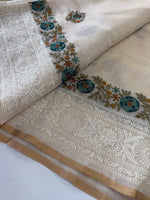 Tissue linen blended Saree/564B